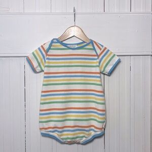 VINTAGE HEALTHTEX EUC Boys Rainbow Striped Pique Made in USA Summer Bubble